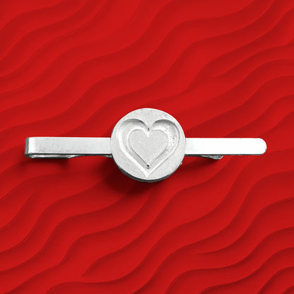 Heart Tie Clip, Heart Gifts For Him, Handcast in Fine Pewter by William Sturt