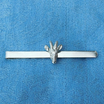 Goat Head Tie Clip (Smaller), Handcast Pewter Tie Clip, Polished Finish