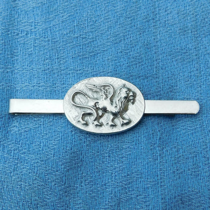 Griffon Tie Clip, Handcast Pewter Tie Clip, Polished Finish