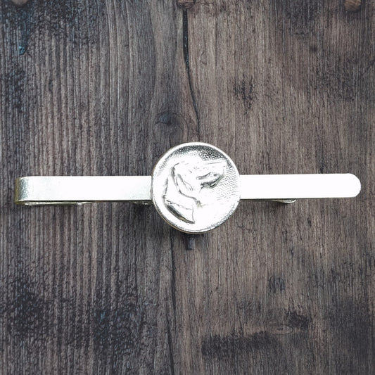 Hound Dog Tie Clip, Handcast Pewter Tie Clip, Polished Finish