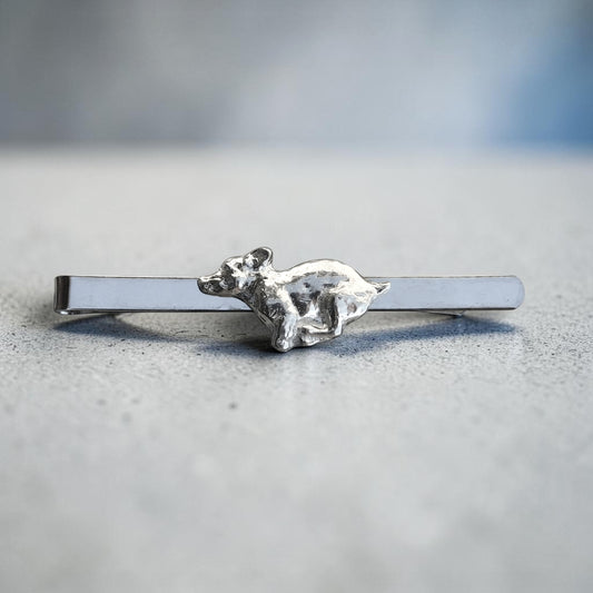 Jack Russell Dog Tie Clip, Handcast Pewter Tie Clip, Polished Finish
