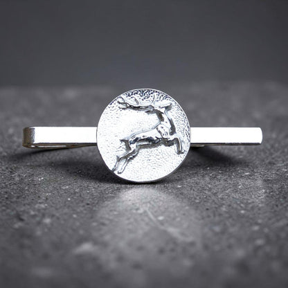 Stag Tie Clip, Handcast Pewter Tie Clip, Polished Finish
