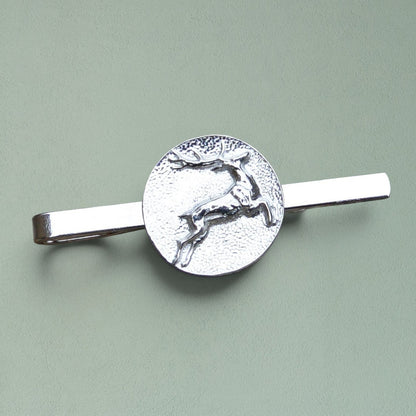Stag Tie Clip, Handcast Pewter Tie Clip, Polished Finish