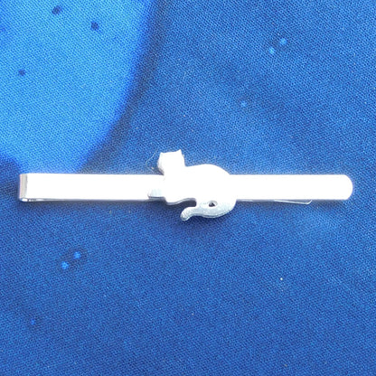 Cat Tie Clip, Handcast Pewter Tie Clip, Polished Finish