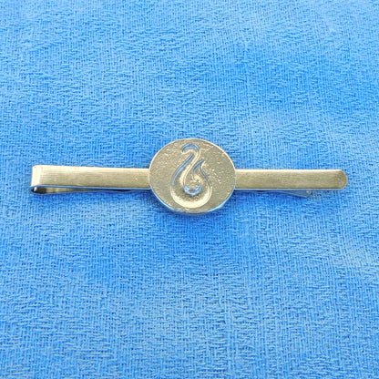 Maori Fish Hook Tie Clip, Handcast Pewter Tie Clip, Polished Finish
