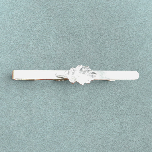 Oak Leaf Tie Clip (Small), Handcast Pewter Tie Clip, Polished Finish