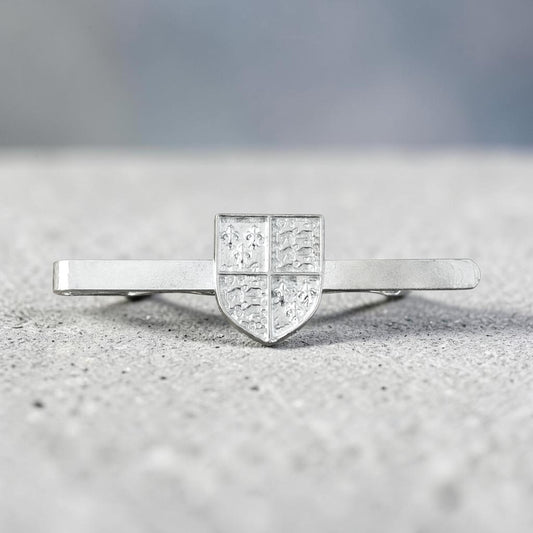Richard III Shield Tie Clip, Handcast Pewter Tie Clip, Polished Finish