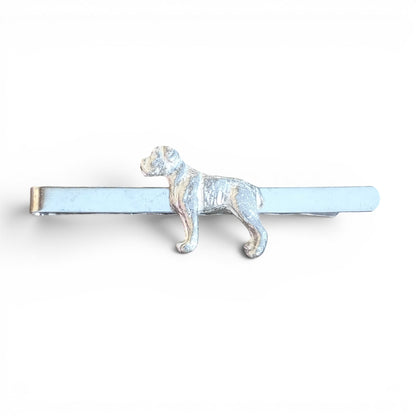 Boxer Dog Tie Clip, Handcast Pewter Tie Clip, Polished Finish