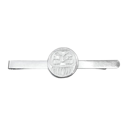 Daruma Tie Clip, Handcast Pewter Tie Clip, Polished Finish