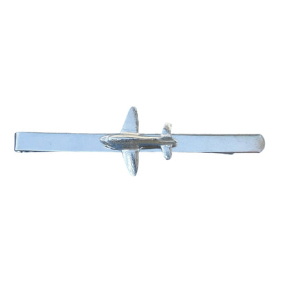 Douglas DC3 Plane Tie Clip, Handcast Pewter Tie Clip, Polished Finish