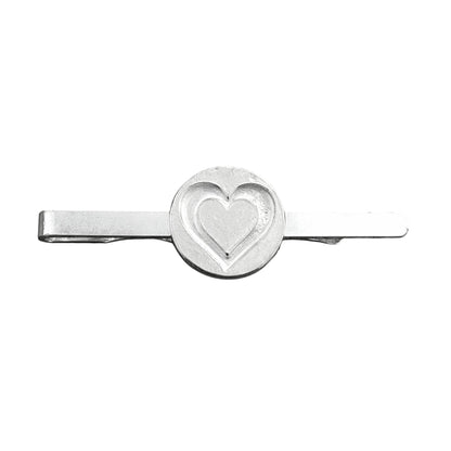 Heart Tie Clip, Heart Gifts For Him, Handcast in Fine Pewter by William Sturt