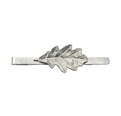 Oak Leaf Tie Clip (Large), Handcast Pewter Tie Clip, Polished Finish
