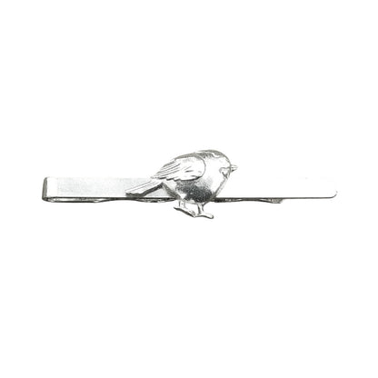 Robin Tie Clip, Handcast Pewter Tie Clip, Polished Finish