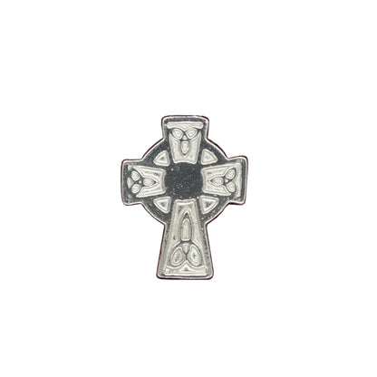 Celtic Cross Brooch (Trinity Knot, Small), Handcast Pewter, Polished Finish