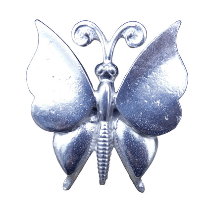 Butterfly Brooch (Decorative Design), Handcast Pewter, Polished Finish