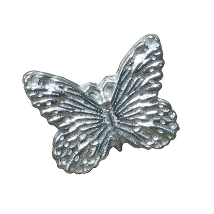 Butterfly Brooch (Textured Design), Handcast Pewter, Polished Finish