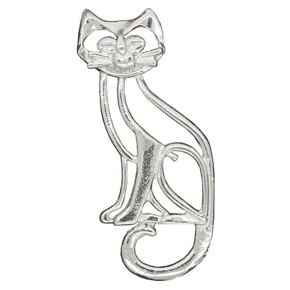 Cat Brooch, (Open Design), Handcast Pewter, Polished Finish