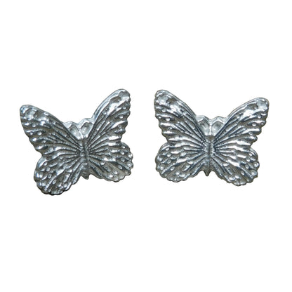 Butterfly Cufflinks, Handcast Pewter Cufflinks, Polished Finish