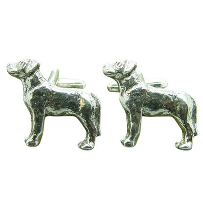 Dog Cufflinks, Handcast Pewter Cufflinks, Polished Finish